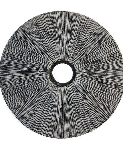 30" X 30" Contemporary Grey Round Rib Wall Art