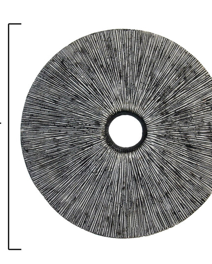 30" X 30" Contemporary Grey Round Rib Wall Art