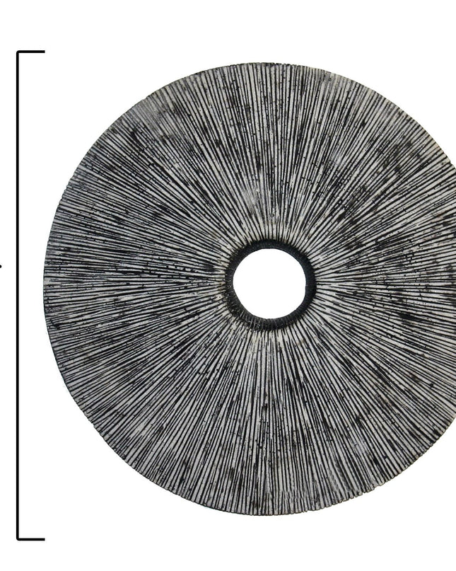 30" X 30" Contemporary Grey Round Rib Wall Art