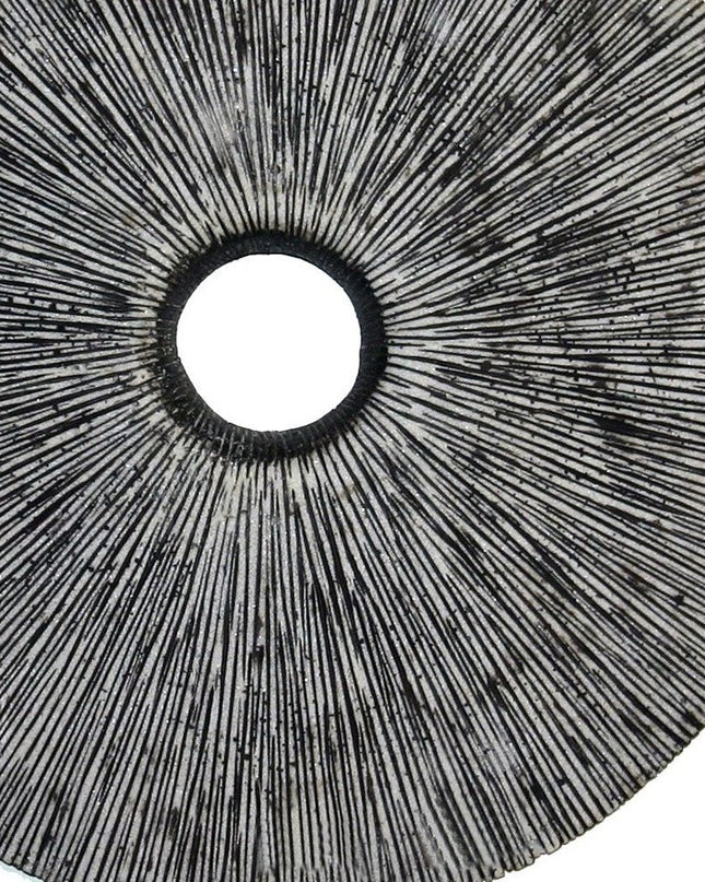 30" X 30" Contemporary Grey Round Rib Wall Art