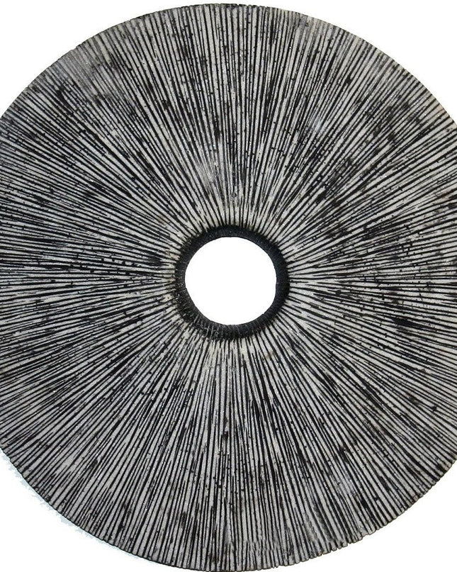 30" X 30" Contemporary Grey Round Rib Wall Art