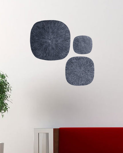 29" X 29" X 2" Gray, Sandstone, Ribbed, Square - Wall Decor