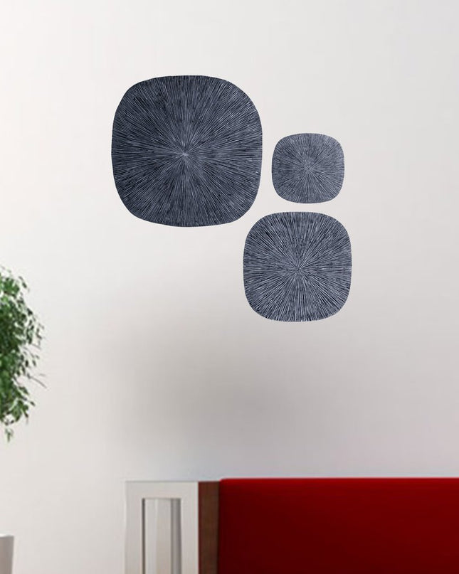 29" X 29" X 2" Gray, Sandstone, Ribbed, Square - Wall Decor