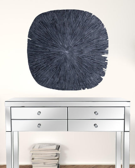 29" X 29" X 2" Gray, Sandstone, Ribbed, Square - Wall Decor