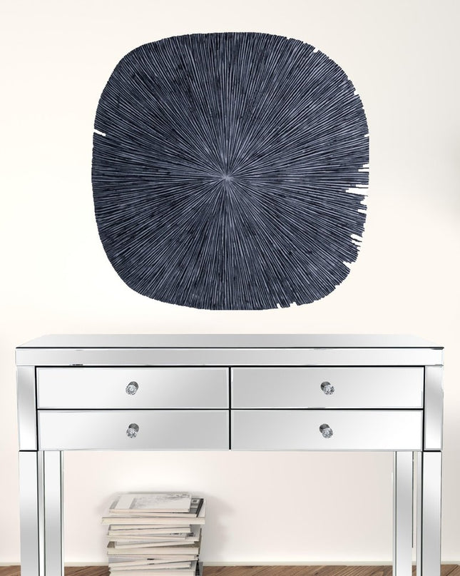 29" X 29" X 2" Gray, Sandstone, Ribbed, Square - Wall Decor