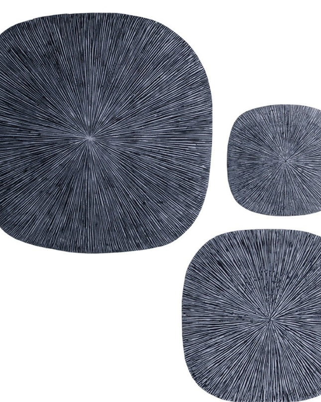 29" X 29" X 2" Gray, Sandstone, Ribbed, Square - Wall Decor