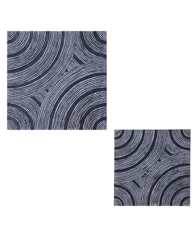 13" X 13" X 2" Gray Lined, Square - Wall Decor