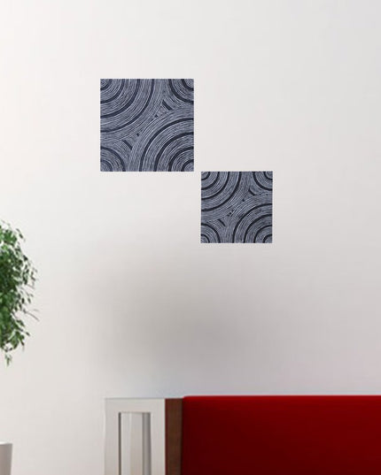 13" X 13" X 2" Gray Lined, Square - Wall Decor