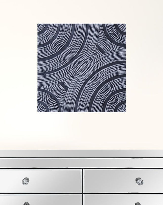 13" X 13" X 2" Gray Lined, Square - Wall Decor