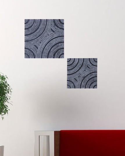 17" X 17" X 2" Gray, Lined Square - Wall Decor