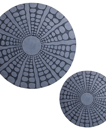 19" X 19" X 2" Sandstone, Fine Polished, Round With Stardust Pebble Finish - Wall Decor