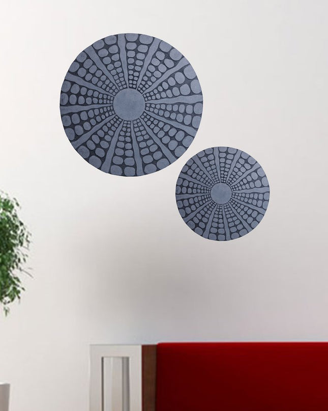 19" X 19" X 2" Sandstone, Fine Polished, Round With Stardust Pebble Finish - Wall Decor