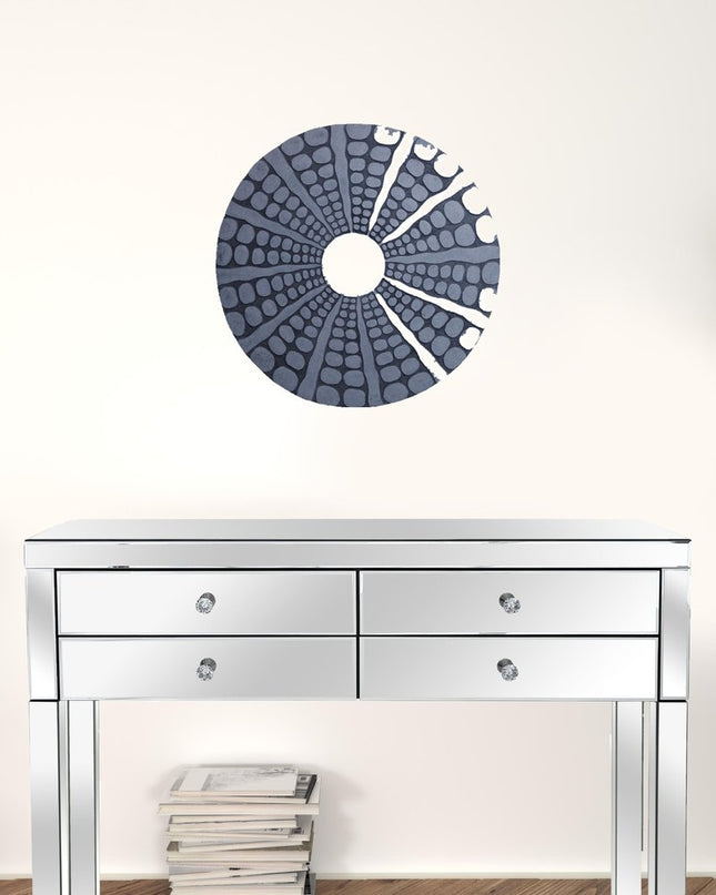 19" X 19" X 2" Sandstone, Fine Polished, Round With Stardust Pebble Finish - Wall Decor