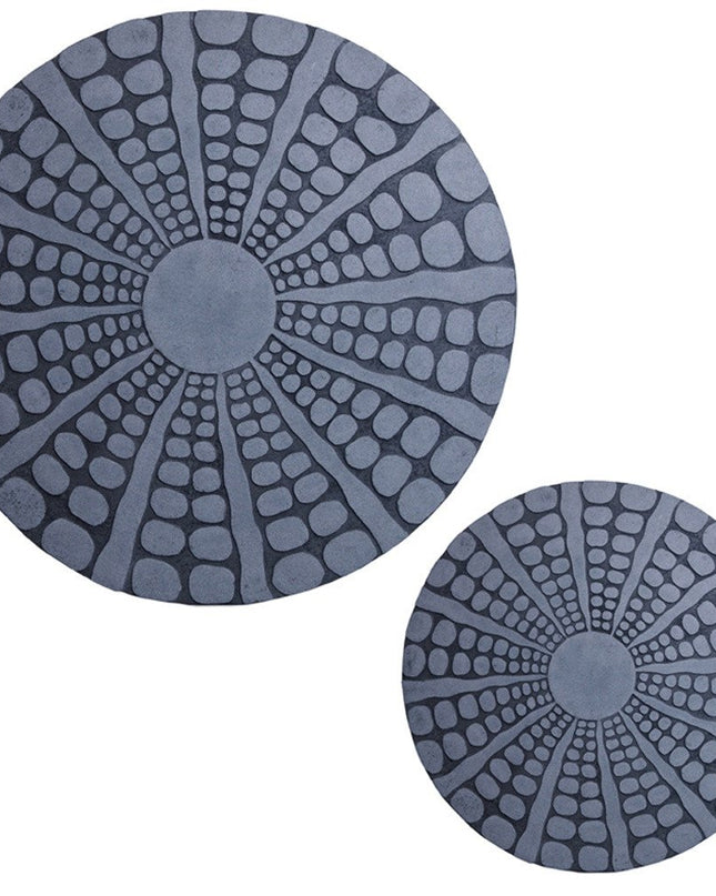 19" X 19" X 2" Sandstone, Fine Polished, Round With Stardust Pebble Finish - Wall Decor