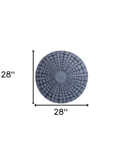 28" X 28" Gray Sandstone Round Wall Decor