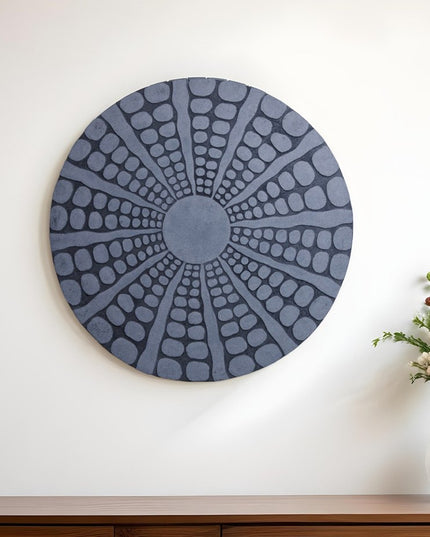 28" X 28" Gray Sandstone Round Wall Decor