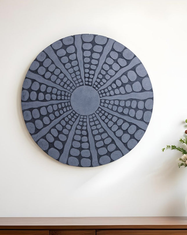 28" X 28" Gray Sandstone Round Wall Decor