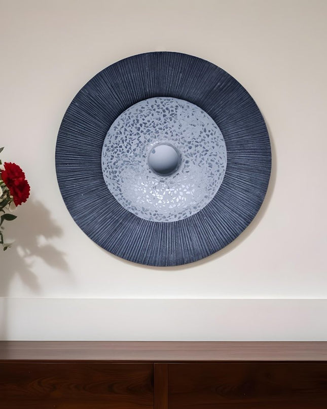 20" X 20" Gray Sandstone Hanging Dimensional Sculpture Wall Decor