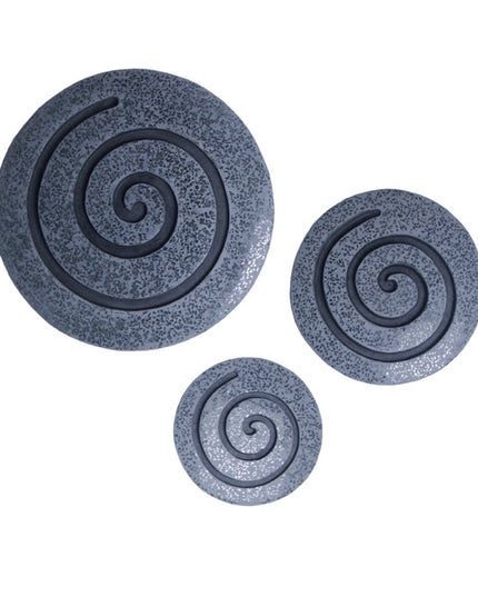 14" X 14" X 2" Gray Round Modern Spiral Wall Art