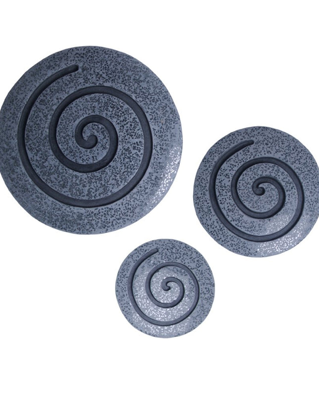 14" X 14" X 2" Gray Round Modern Spiral Wall Art