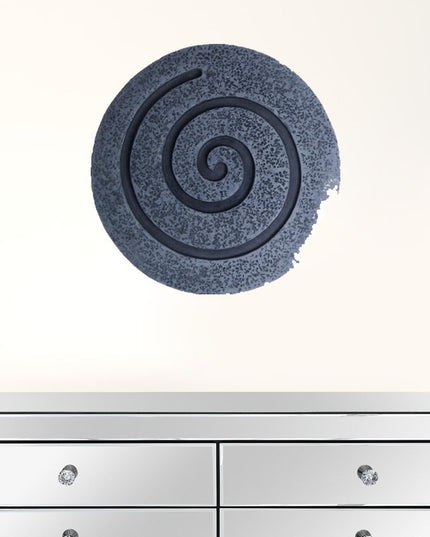 14" X 14" X 2" Gray Round Modern Spiral Wall Art