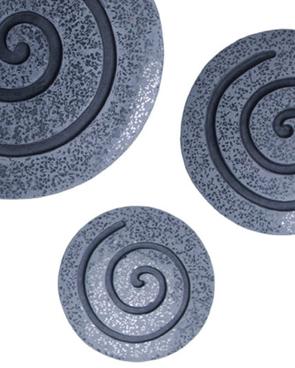 14" X 14" X 2" Gray Round Modern Spiral Wall Art