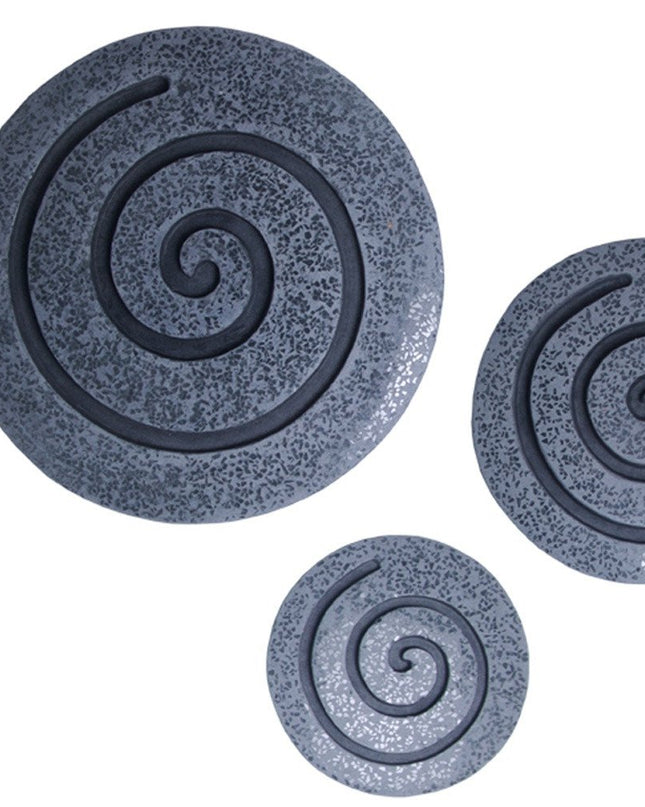 14" X 14" X 2" Gray Round Modern Spiral Wall Art