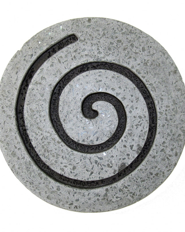 19" X 19" X 2" Gray Round Modern Spiral Wall Art