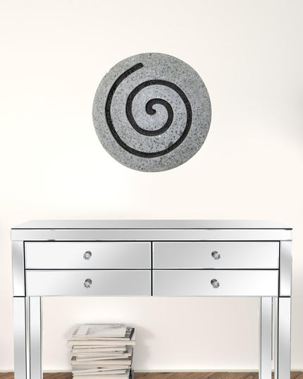 19" X 19" X 2" Gray Round Modern Spiral Wall Art