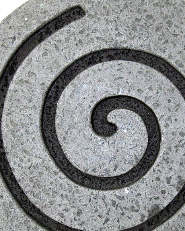 19" X 19" X 2" Gray Round Modern Spiral Wall Art