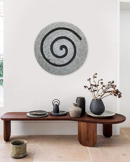 28" X 28" X 2" Gray Round Modern Spiral Wall Art