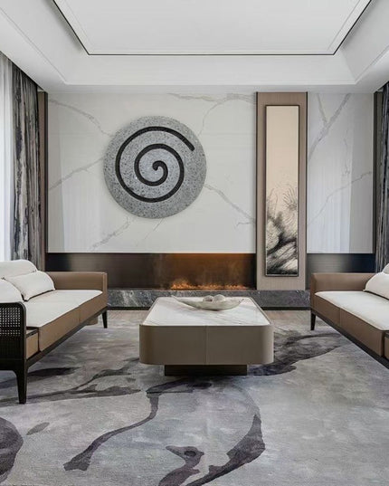 28" X 28" X 2" Gray Round Modern Spiral Wall Art