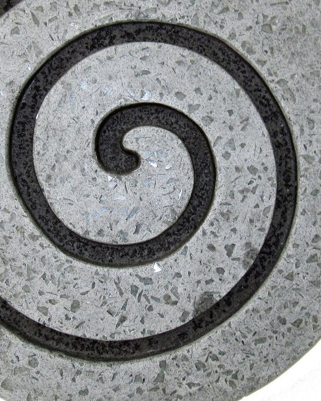 28" X 28" X 2" Gray Round Modern Spiral Wall Art
