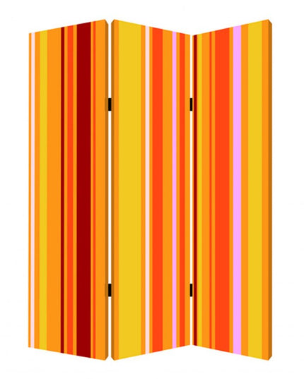 48 X 72 Multi Color Wood Canvas Deep Saffron  Screen