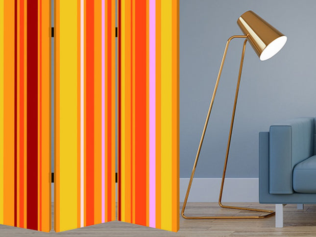 48 X 72 Multi Color Wood Canvas Deep Saffron  Screen