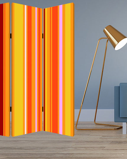 48 X 72 Multi Color Wood Canvas Deep Saffron  Screen