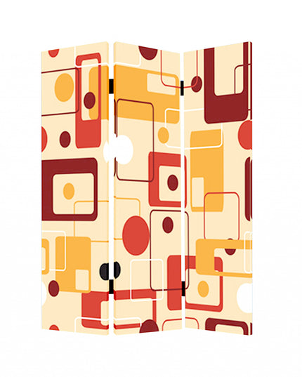 48 X 72 Multi Color Wood Canvas Deep Saffron  Screen