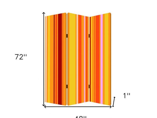 48 X 72 Multi Color Wood Canvas Deep Saffron  Screen