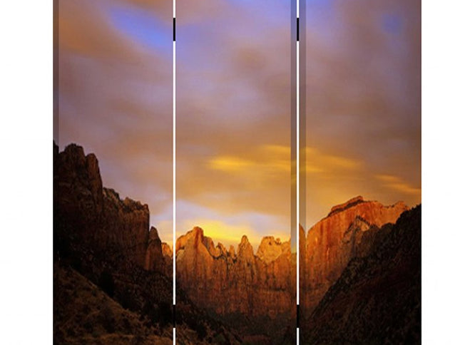 48 X 72 Multi Color Wood Canvas Desert  Screen