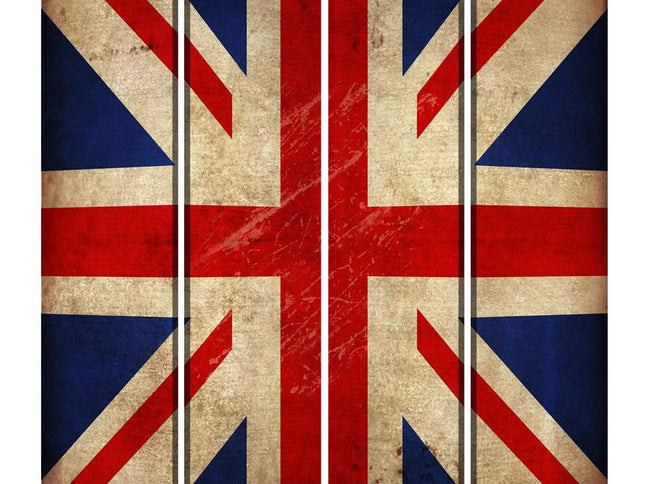84 X 84 Multi Color Wood Canvas Union Jack  Screen