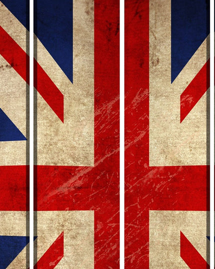 84" Blue And White Canvas Folding Four Panel Screen Room Divider