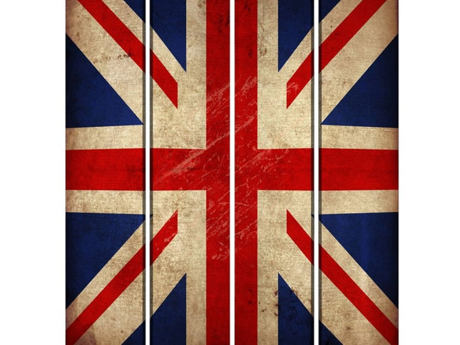 84 X 84 Multi Color Wood Canvas Union Jack  Screen