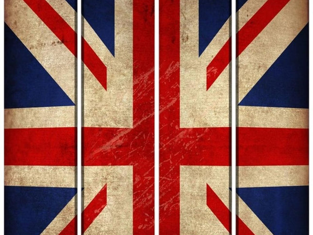 84 X 84 Multi Color Wood Canvas Union Jack  Screen