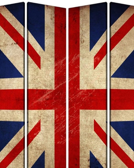 84 X 84 Multi Color Wood Canvas Union Jack  Screen