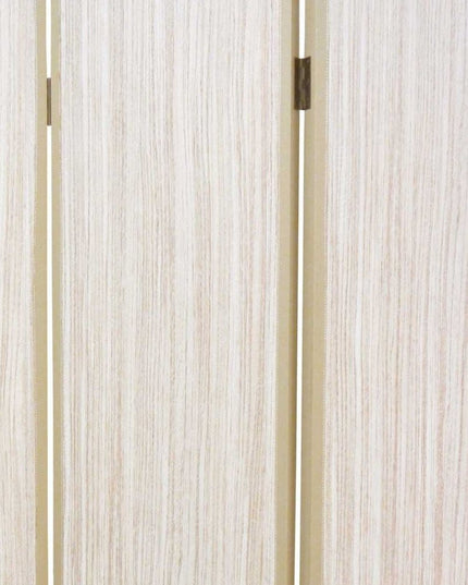 71" Beige Folding Three Panel Screen Room Divider