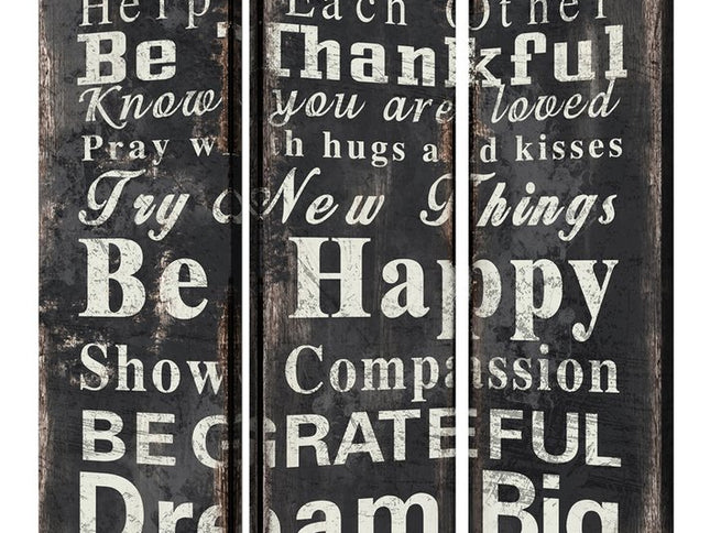 48 X 72 Multi Color Wood Canvas Family Rule  Screen