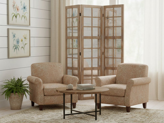 63 X 84 Brown Wood Mirror  Screen