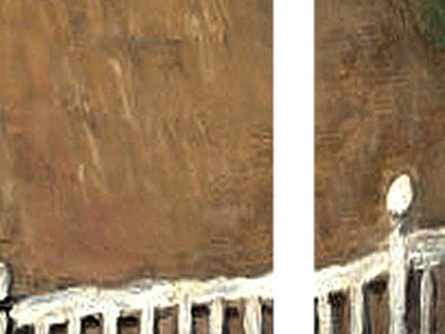 48 X 72 Multi Color Wood Canvas Seaside Town Slate  Screen