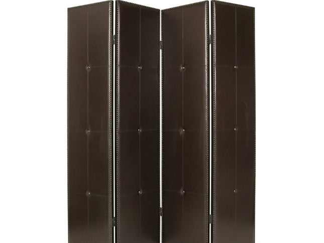 76" X 84" Brown Faux Leather  Screen