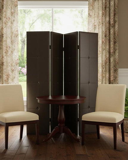 76" X 84" Brown Faux Leather  Screen